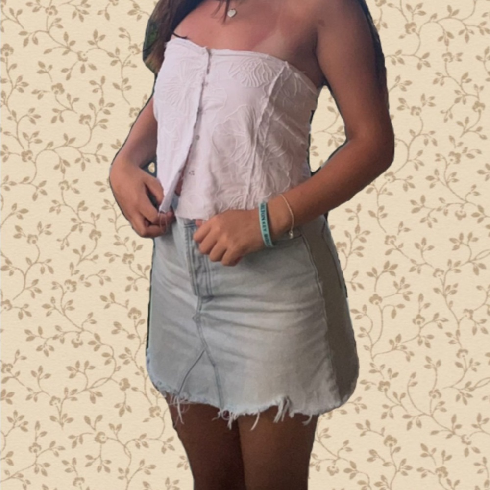 Free People Light Blue Mini Skirt